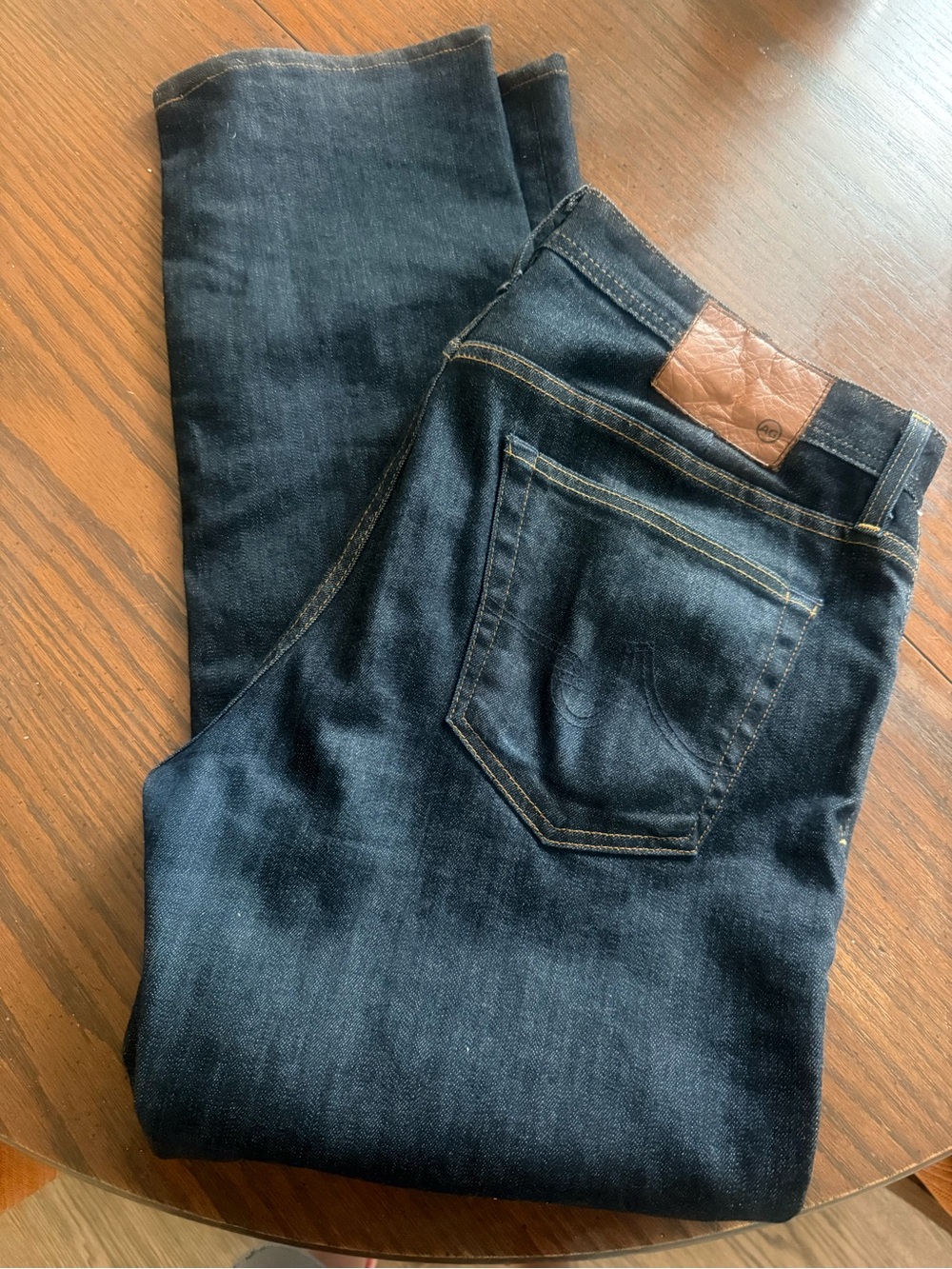 Ag Adriano Goldschmied Dark Indigo Straight Leg Jeans